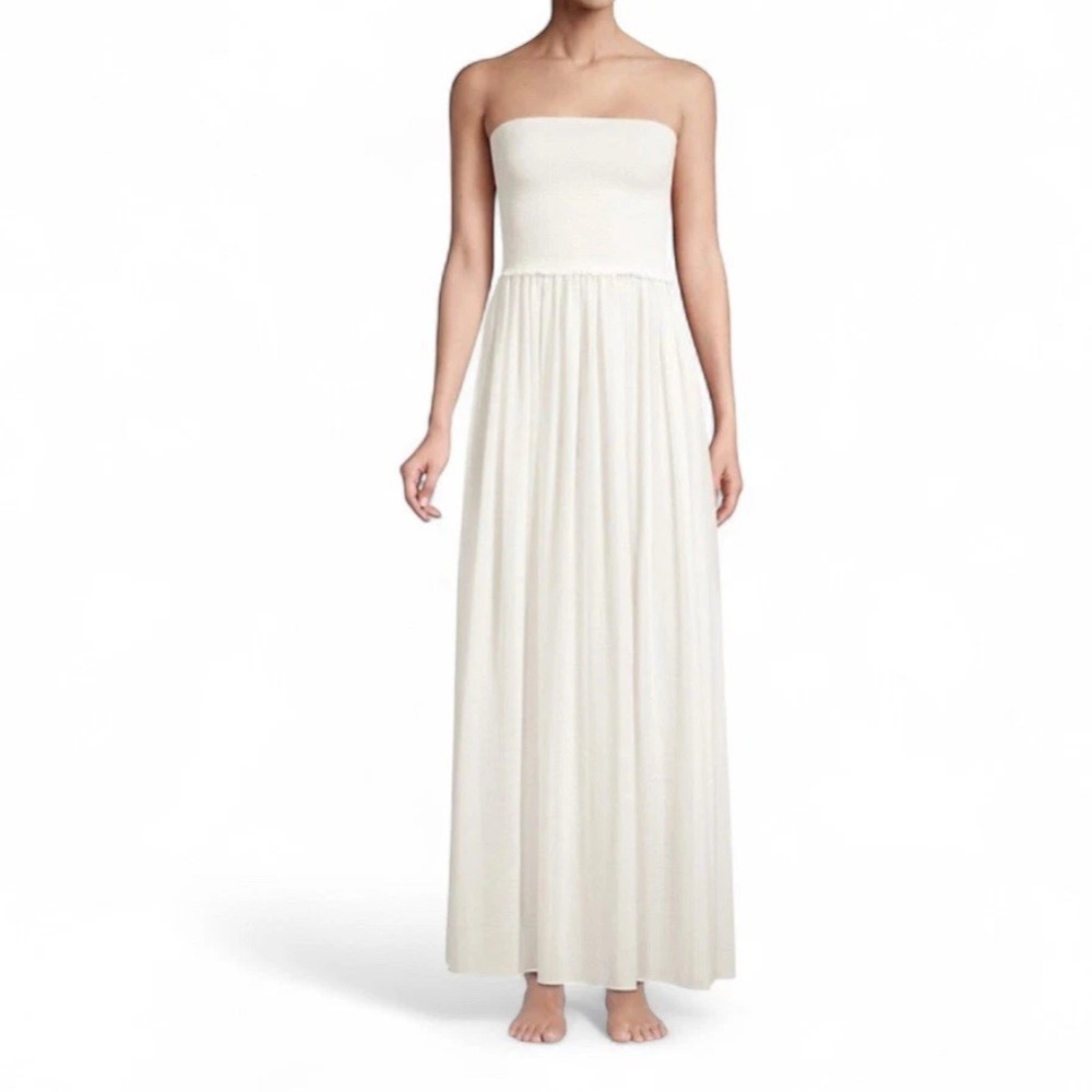 Ramy Brook “Calista” Strapless Smocked Tulle Dress White NWT Size Medium - Picture 2 of 6